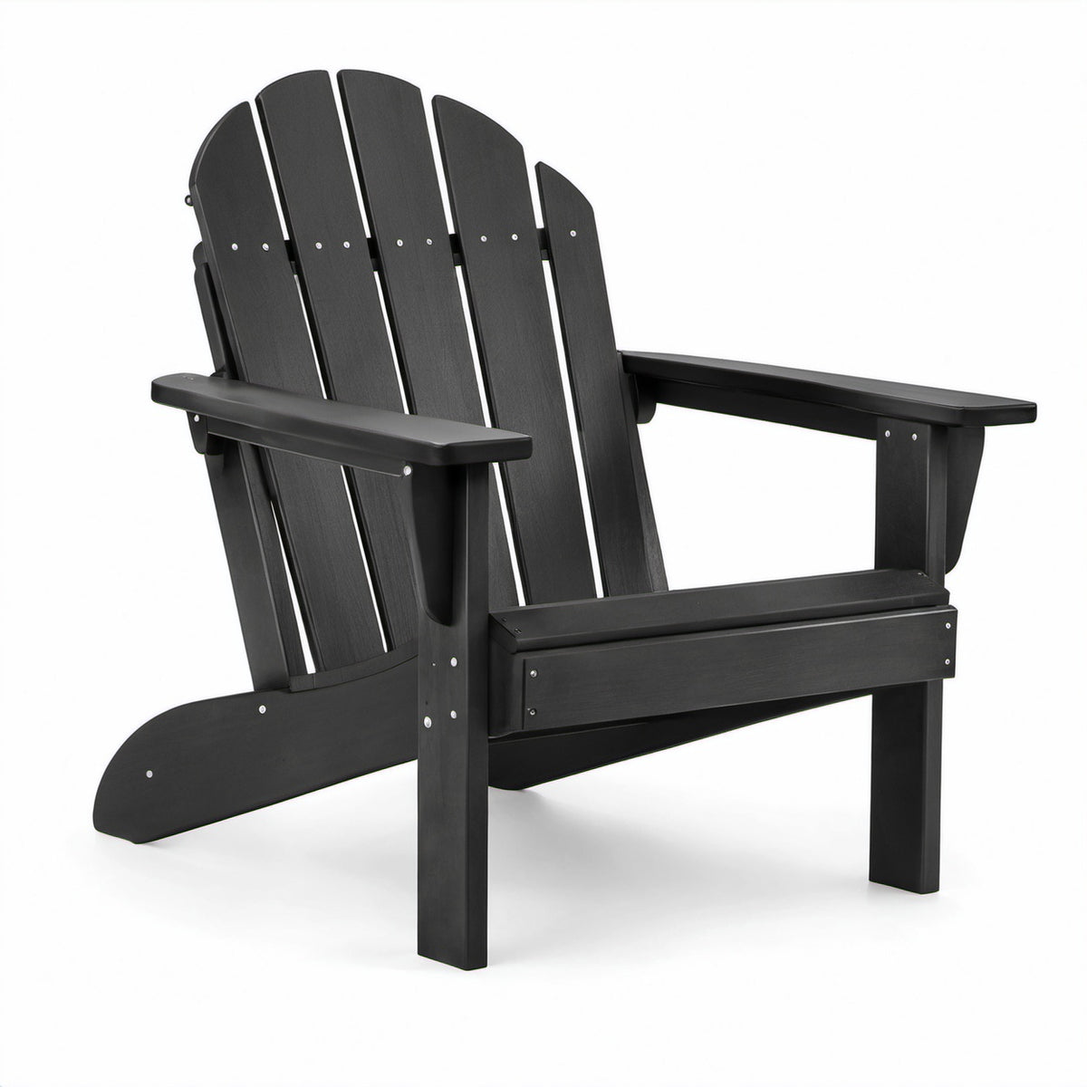Adirondackstuhl Holz Kunststoff Schwarz 90x80x100 cm