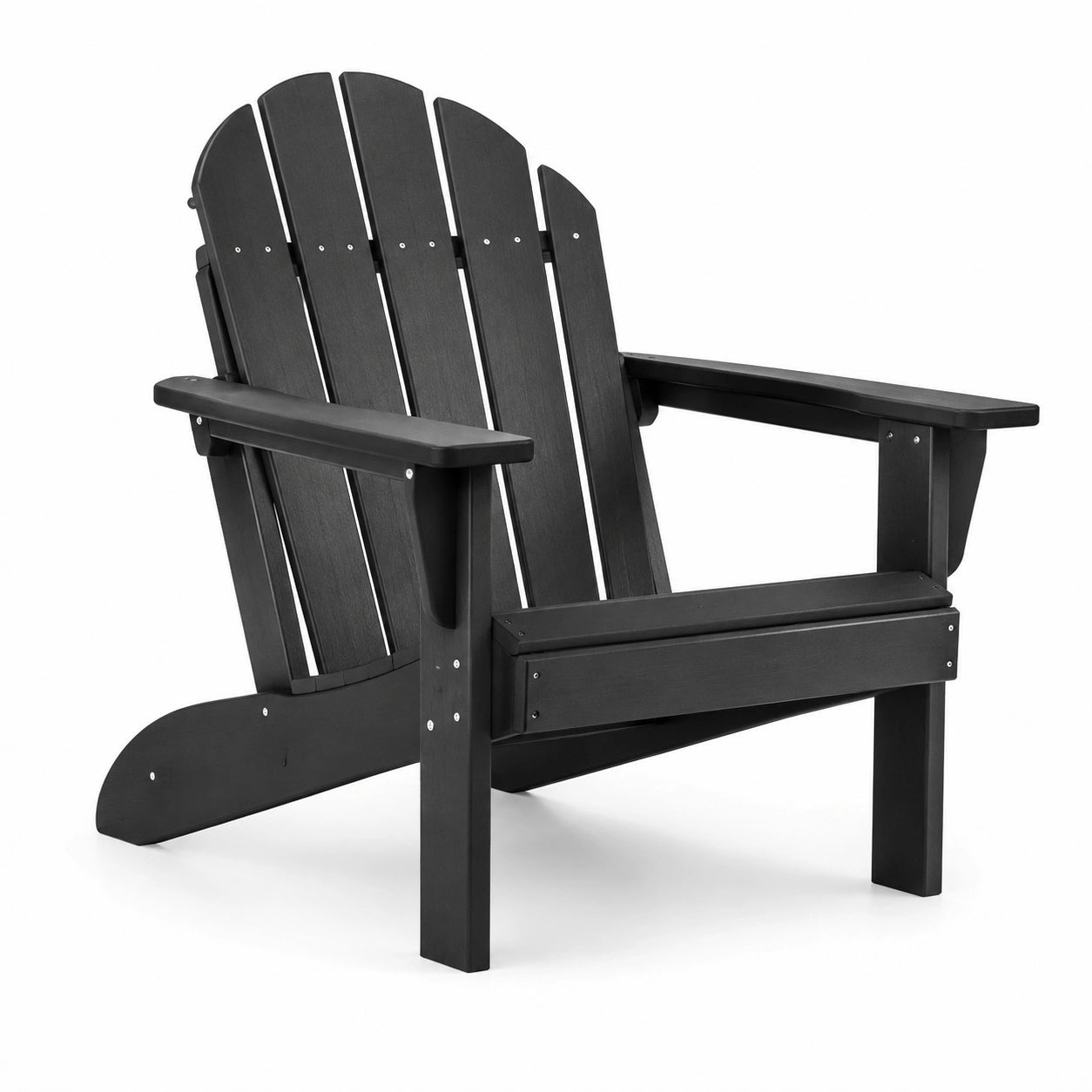 Adirondackstuhl Holz Kunststoff Schwarz 90x80x100 cm