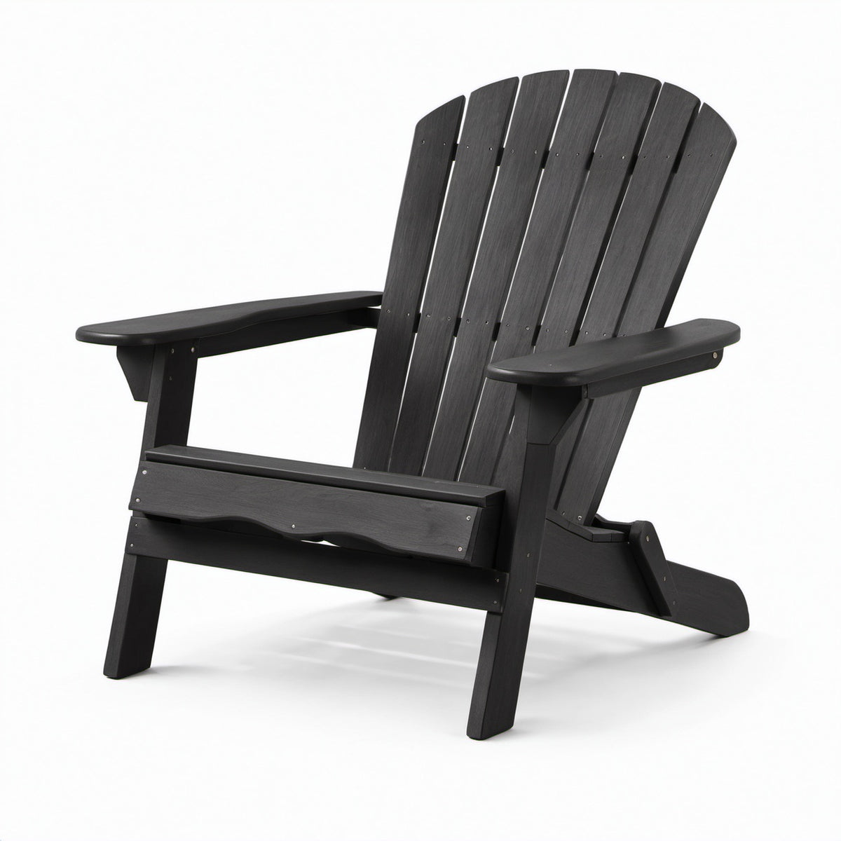 Adirondackstuhl aus HDPE-Kunststoff, Schwarz, 91 cm