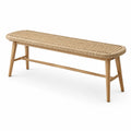 Bank aus Holz mit Naturfasersitz 140cm Natur