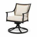 Aluminium Drehsessel mit Beige Polyesterkissen