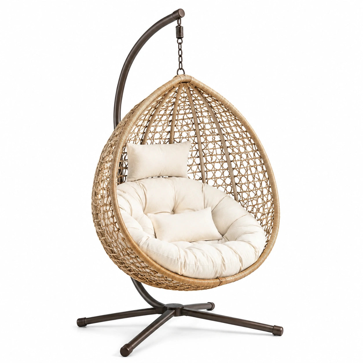 Hängesessel aus Rattan mit Polyesterpolsterung Beige Ø100 cm