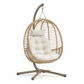 Hängesessel Rattan Ei-Form Stahl Beige 105 cm x 115 cm x 200 cm