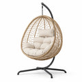 Hängesessel Rattan mit Kissen Beige