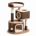 Kratzbaum aus MDF-Holz und Polyesterplüsch, Braun/Beige, 100 cm